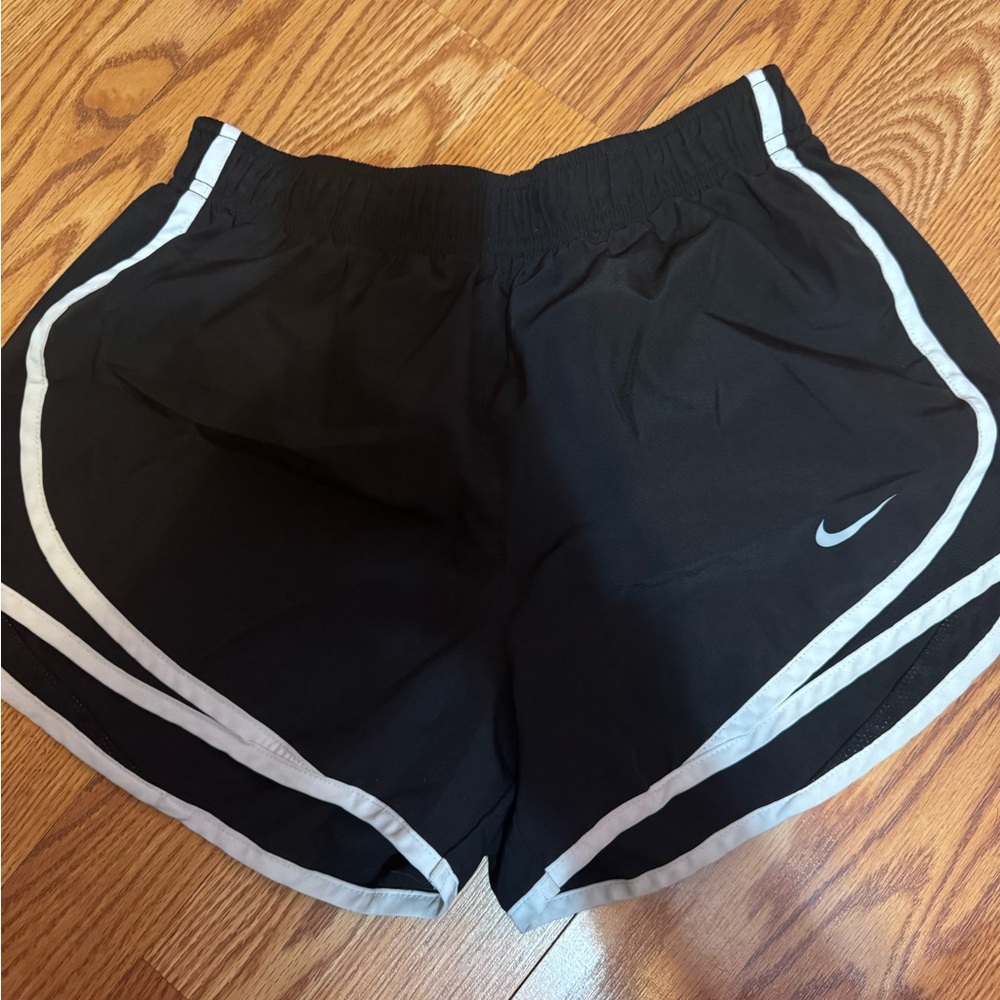 Nike Women's Black and White Athletic Shorts